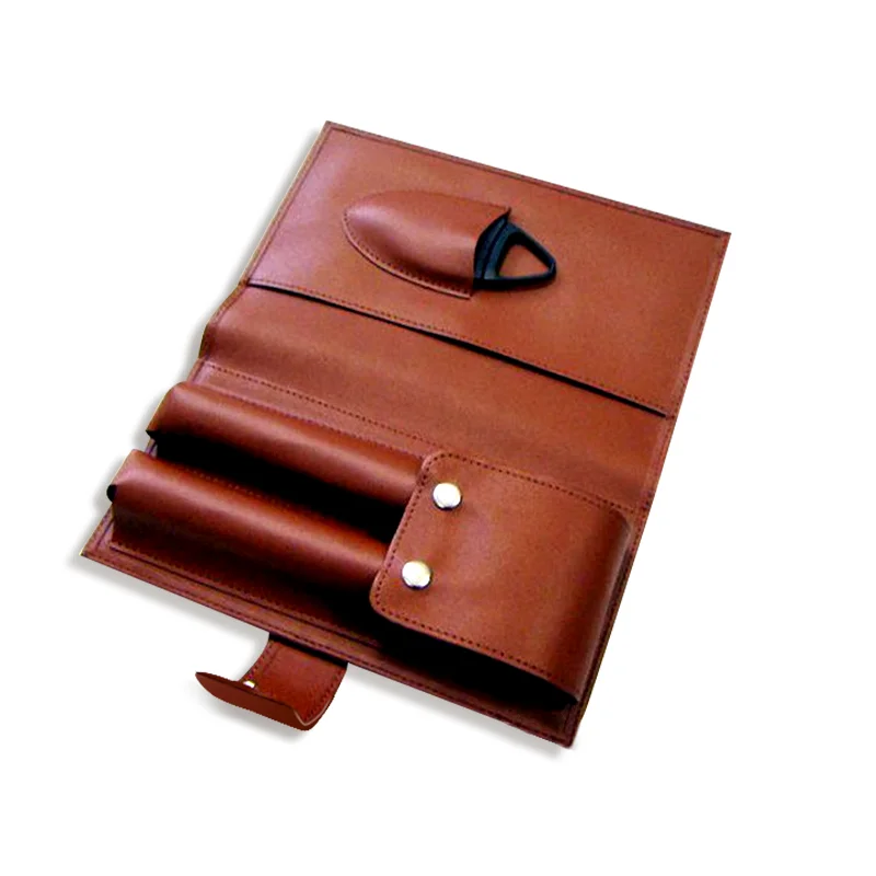 Vanace Travel case Handmade Leather Smoking Cigar Cases Tobacco Pouch Portable 2 Finger Cigarette Bag cigar Storage Bag humidor