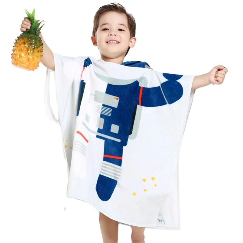 custom wholesale microfiber hooded kids  poncho beach towel
