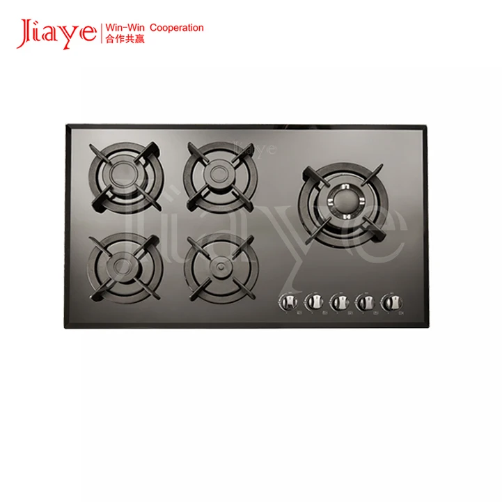 Professional Manufacturer Tempered Glass Built In Gas Stove Cooktop Gas Hob 5 Burner Aluminum Burner Built In Gas Hob