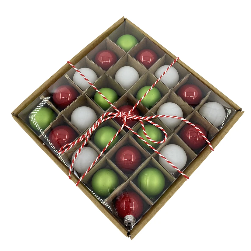 
Clear Bulk Solid Karft Box with PET Lid Glass Christmas Tree Ball Ornaments 