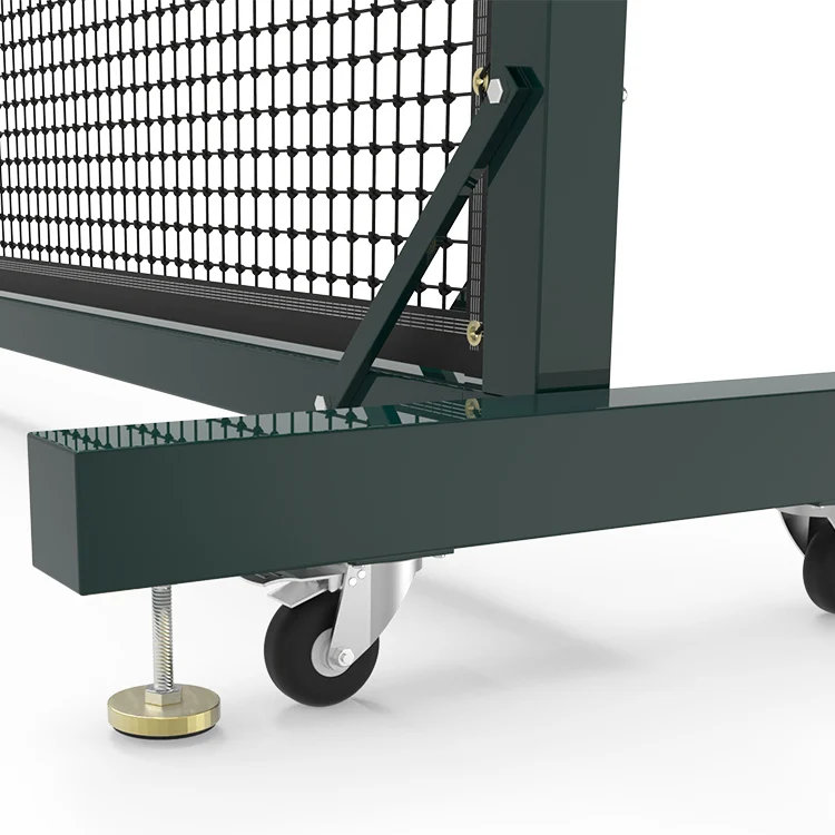 Polyester Aluminum Alloy movable tennis post Green colour beach tennis net and post tennis column