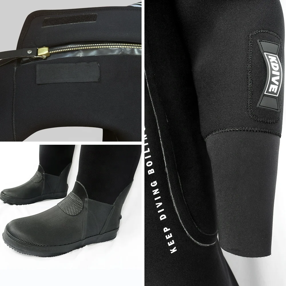 OEM China Customized 6MM 7MM Back Shoulder Zip With Valve Waterproof Neoprene Dry suit