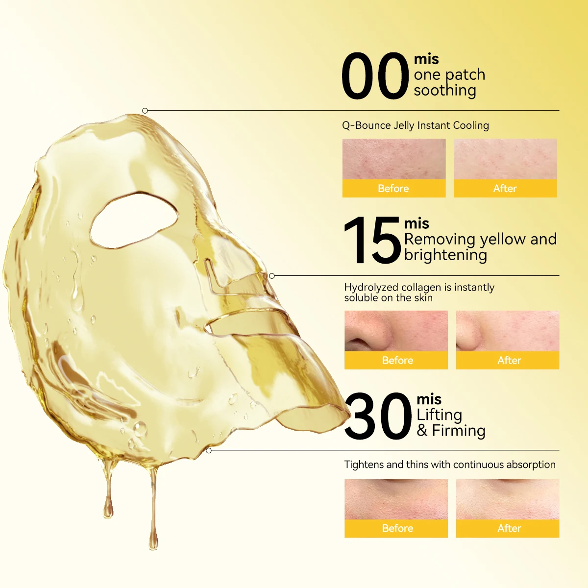 Lanbena Hot sales 24K Gold collagen facial mask beauty cosmetics for women wholesale face mask care