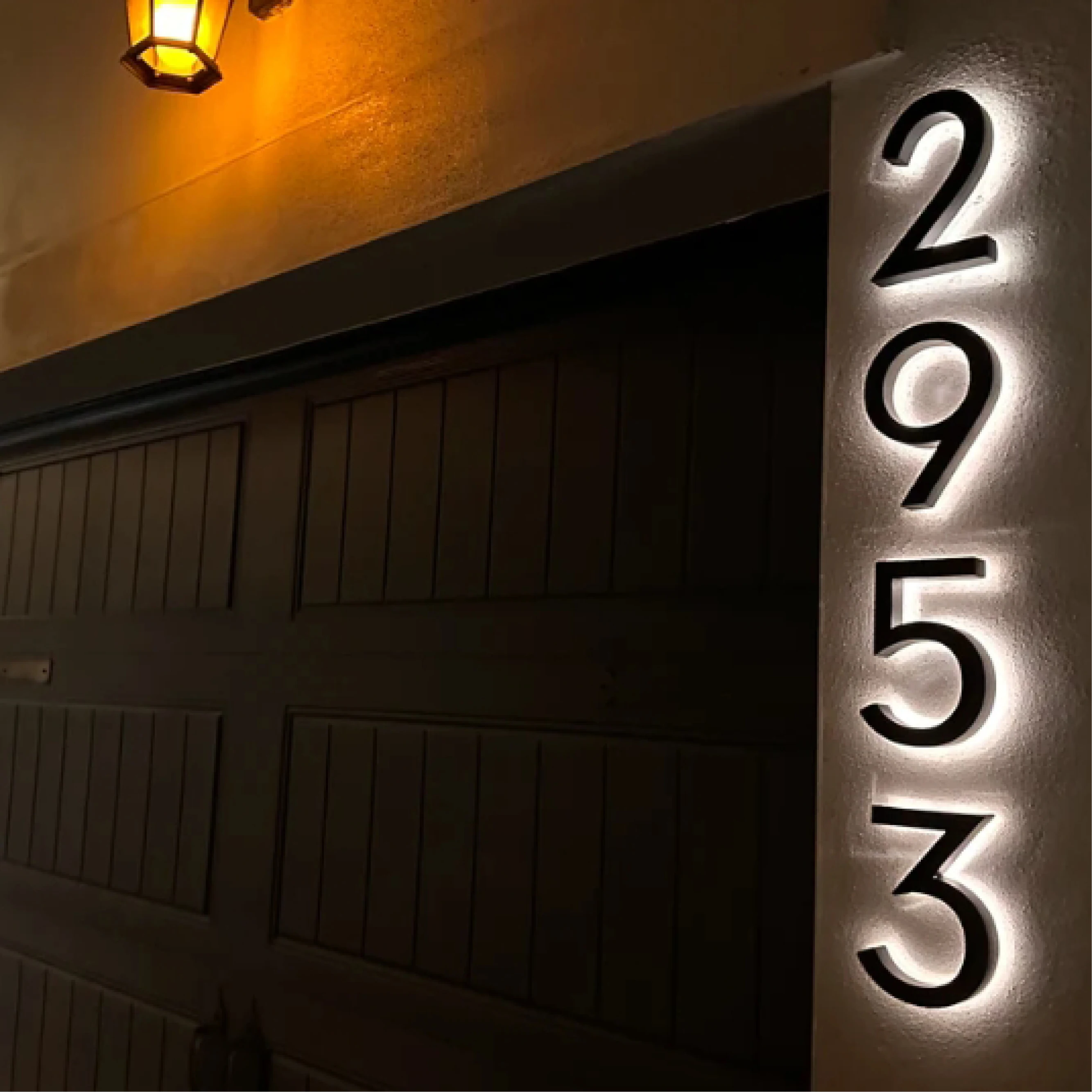 Acrylic light black illuminated 3d modern door led house number house address hotel room door numbers sign