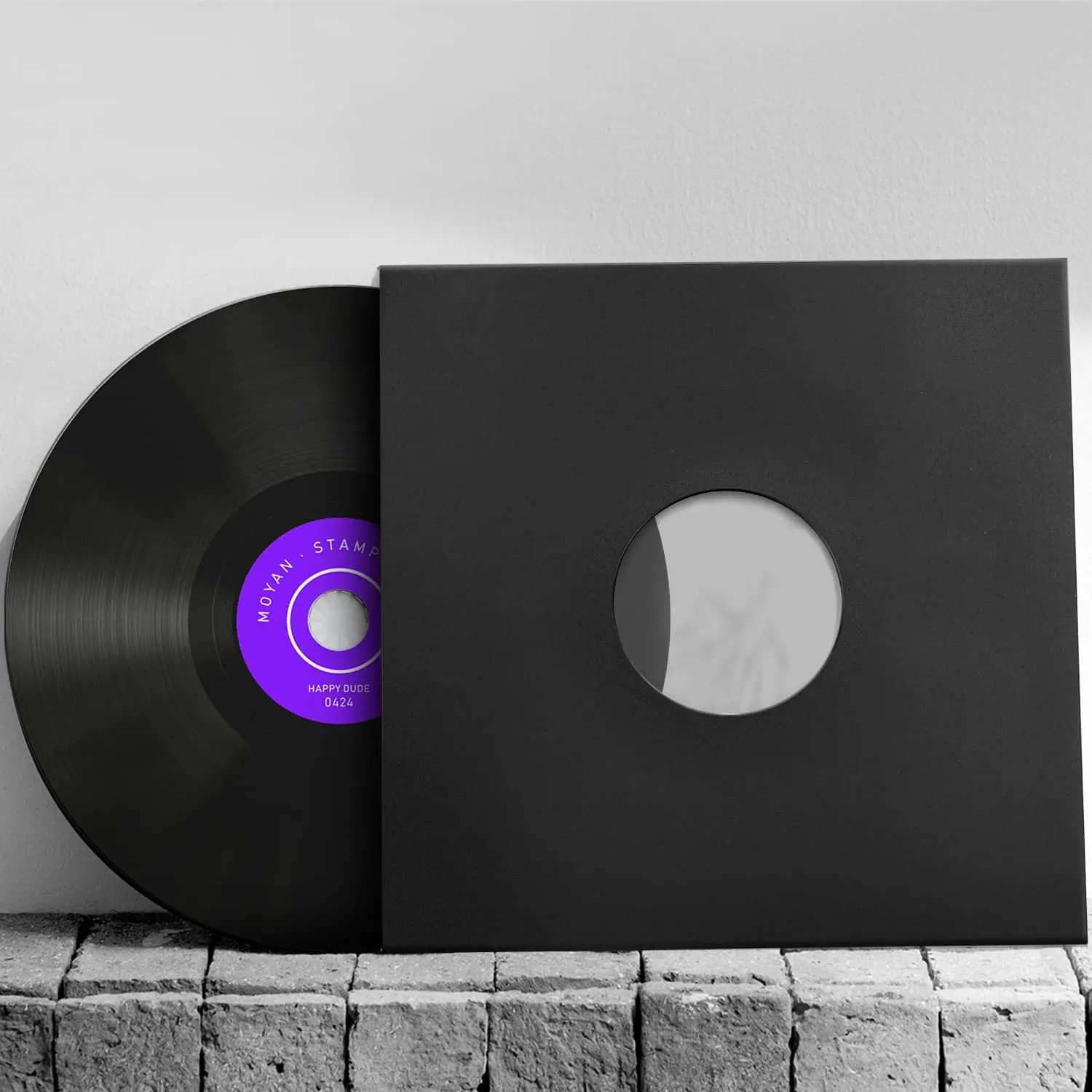 Black Music Album Vinyl Record Collection Vinyl Record Anti Static  Storage Jacket with Hole