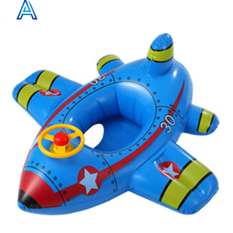Factory customize design printing PVC inflatable baby pool water float boat seat for air blow baby seat toy cartoon