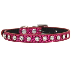 Wholesale Bling Rhinestone PU Leather Collar for Dog Cat Pet Accessories Crystal Diamond