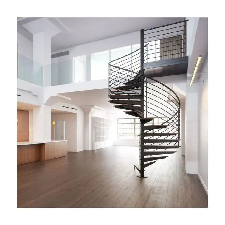 Современный дизайн крытая кованая железная винтовая лестница цена для небольшого