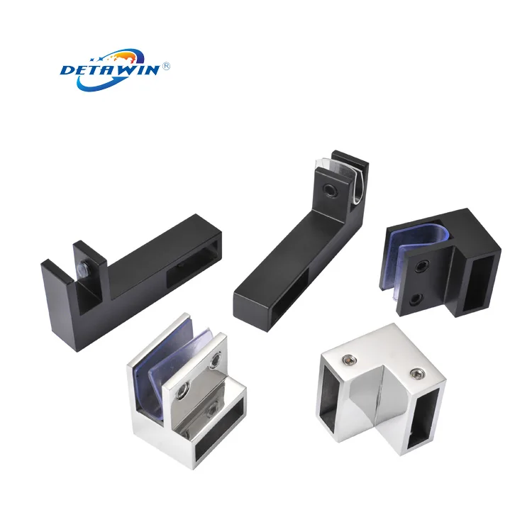 304 Stainless Steel /Brass Pipe Fittings 90 Degrees Square Tube Connector For Bathroom Shower Door