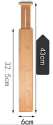 Adjustable bamboo space drawer dividers organizer retractable expandable wood bamboo drawer dividers with inserts