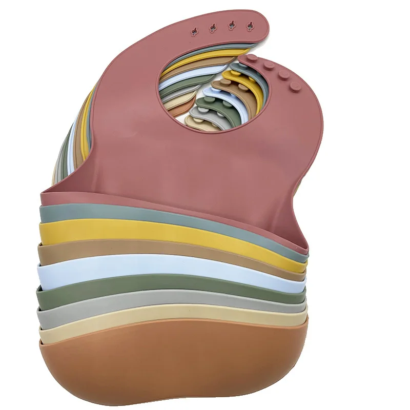 Baby Drool Teething Bibs Wearable Silicone Waterproof Silicone Bib Pacifiers Silicone Baby Bib