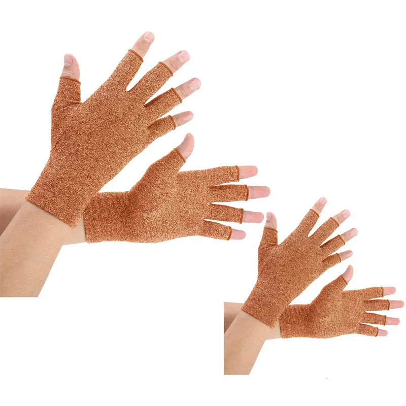 Custom Half Finger Relieve Pain Reduce Stiffness Therapy Rheumatoid Arthritis Compression Gloves