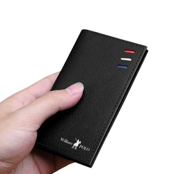 WILLIAMPOLO business portable fashion mini slim wallet credit card holders for men
