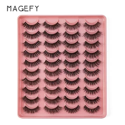 MAGEFY false eyelashes wholesale 20 pairs 4 styles mixed 3d 5d fluffy faux mink full strip lashes