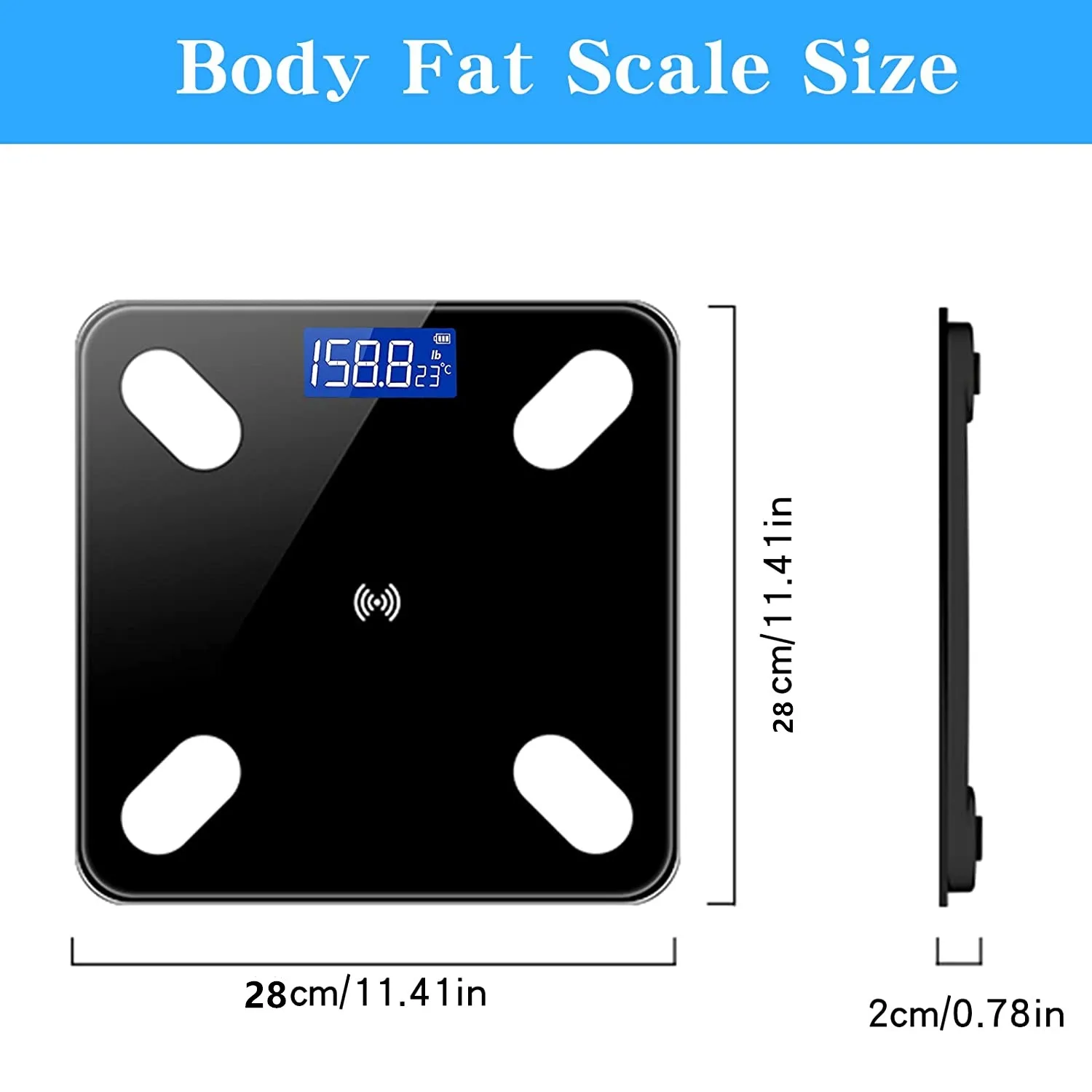 Portable High Sensor Household Floor Scale Electronic Bathroom Digital Weighing Electronic Scale Waterproof Digital Display