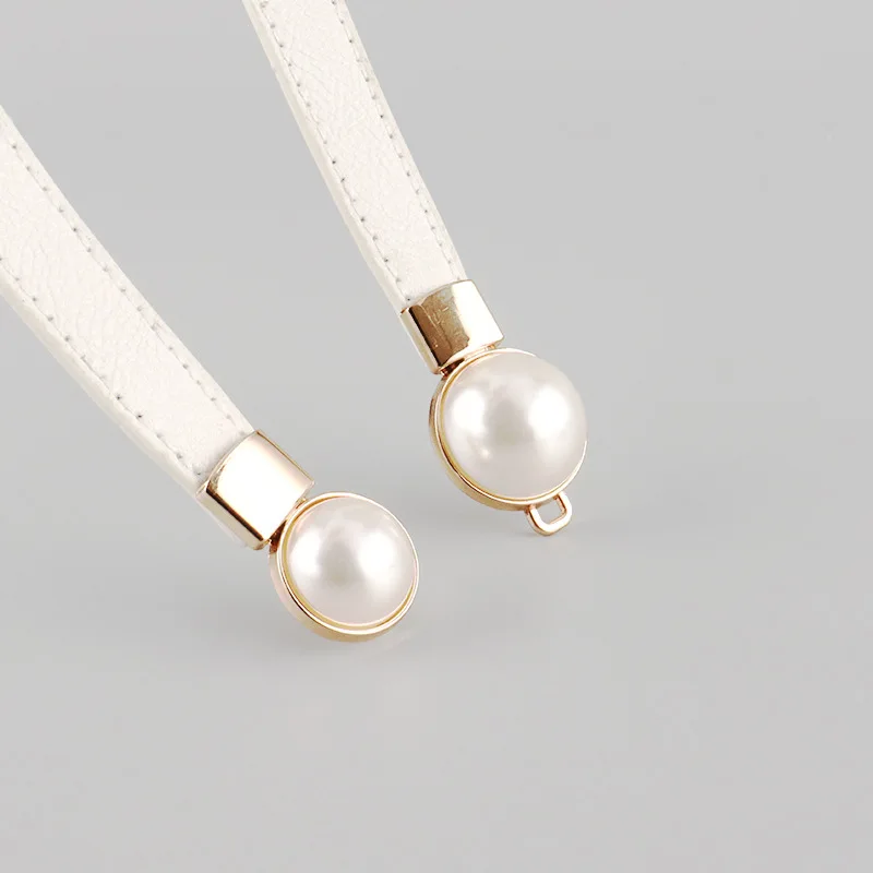 Fashion Super Thin Pearl Corset Belts Elastic Women Elastic Belts for Pants and Dress