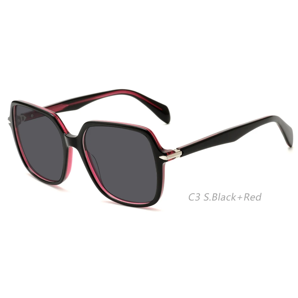 Newest Fashion Design Over Size Frames Custom Logo Hand Made Acetate Sunglasses Polarized