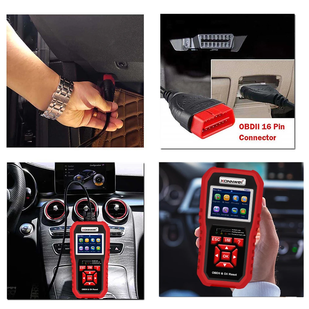 New Version OBD2 Car Engine Trouble Codes Diagnostic Tool with Oil Reset Function KW851