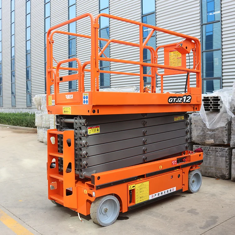 6-14M 380KG Self-propelled Electric Scissor Lift Self-driven Battery Electric Lifting for Warehouse and clean buildings