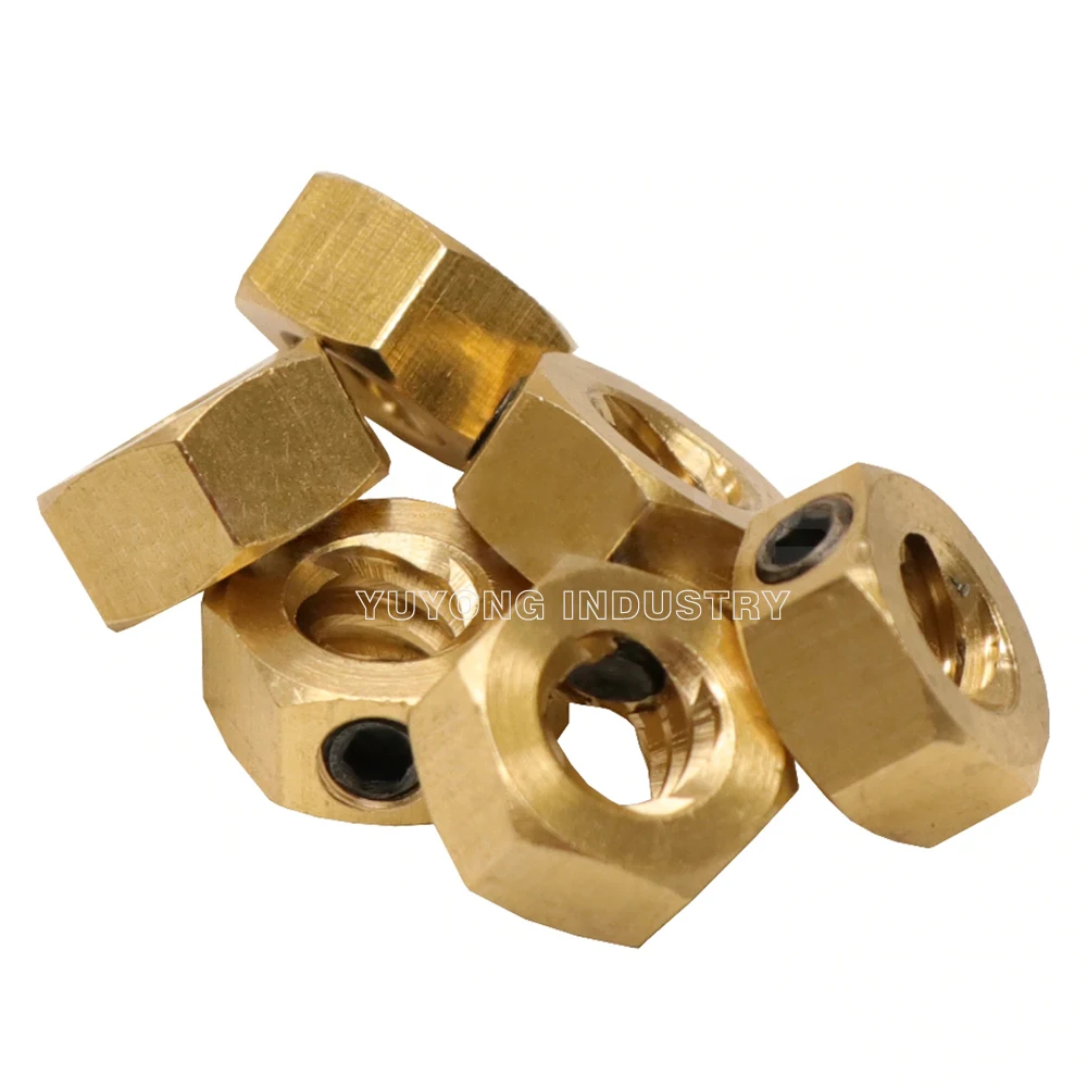 Brass Lead Screw Tension Nut for workbee,lead CNC and other CNC machines Lead Screw Tensioning Nut Hex Nut Thread Tr8*8