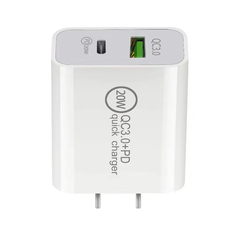 Multi Portable USB C Phone Charger Pd 20W USB Qc 3.0 Dual Fast Charging UK EU US Wall Mobile Phone Charger
