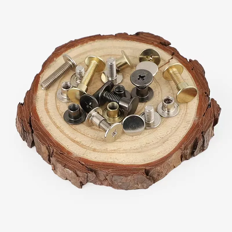 Nickel Plating Carbon Steel Phillips Nut Bolt Cross Chicago Screws Rivets Binding Book Post M4M5M6 Screw