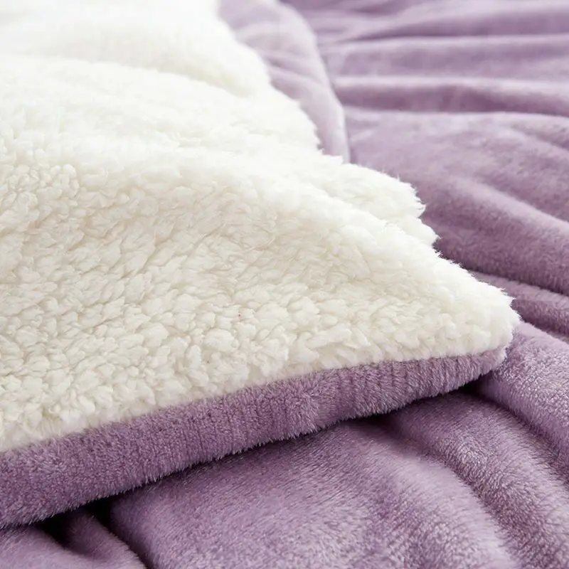 Комплект одеял распродажа полиэстер плюшевый и фланелевый серый/фиолетовый Ab одеяло