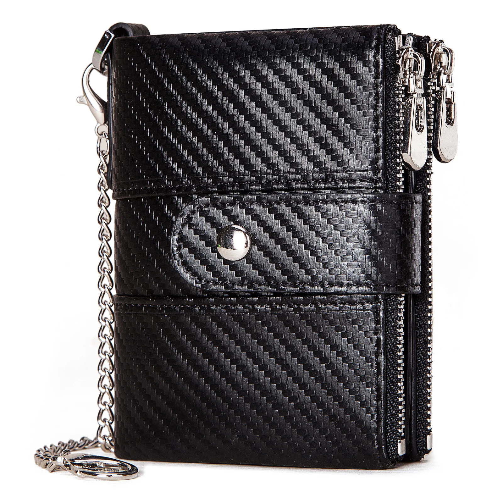 Genuine Leather Crazy Horse RFID Anti-theft Multi-function Wallet for Man Women