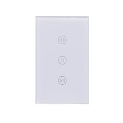US Tuya zigbee Controlled Curtain Switch/Smart Life App Curtain Switch Compatible with Alexa/Google Home/White/2 way 3gang