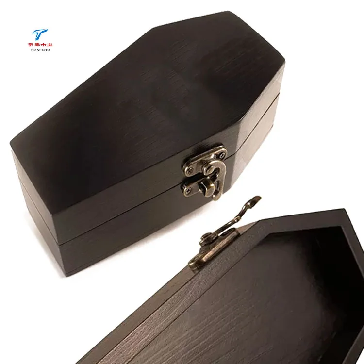 Small Decoration Coffin Shaped Packaging Box for Halloween Party Pet Burials Casket Ring Keys