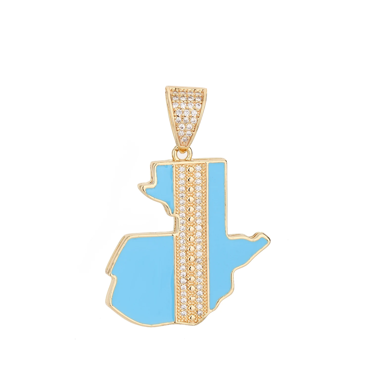 Хит продаж модная африканская синяя карта Hao Shi 14k позолоченное ожерелье с изображением карты Гватемалы
