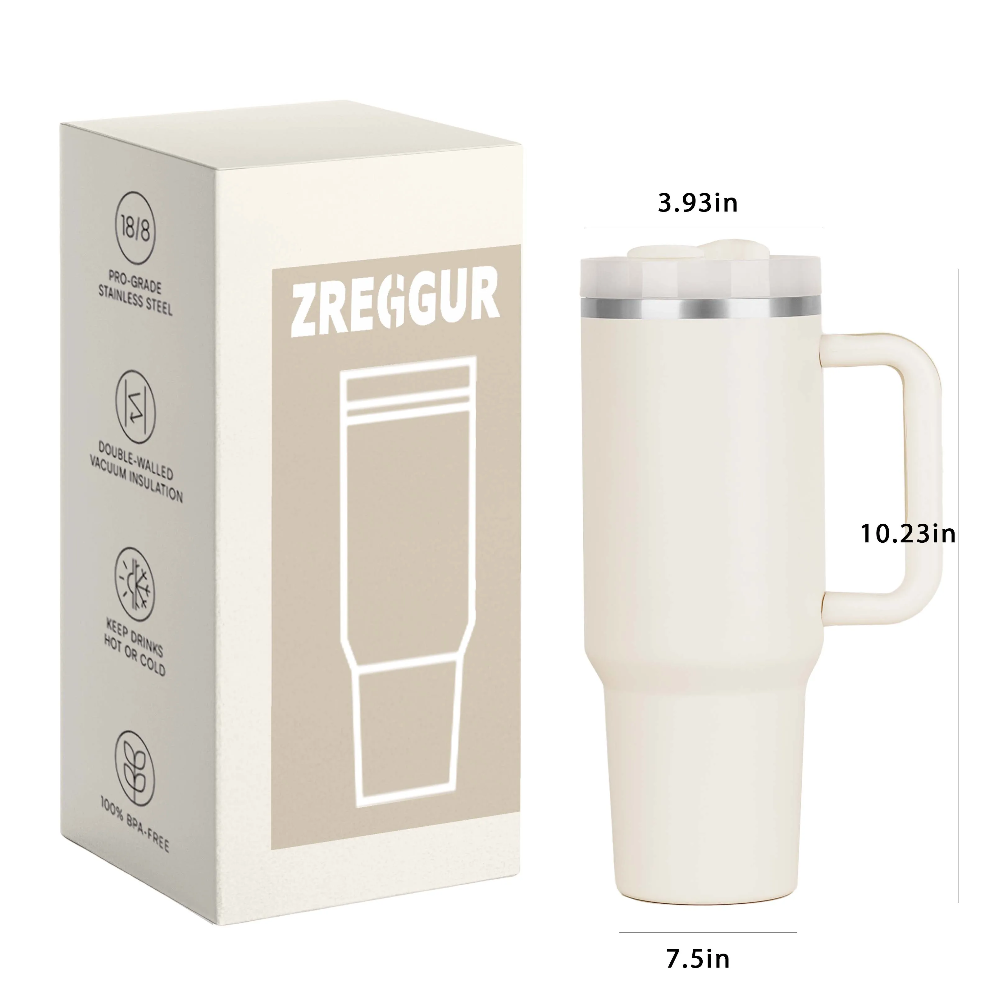 High Quality Customized Logo Wide Mouth Water Bottle 30Oz 40Oz Outdoor Mugs Iced Coffee Cup 40oz Stainless Steel Travel Mug H2.0