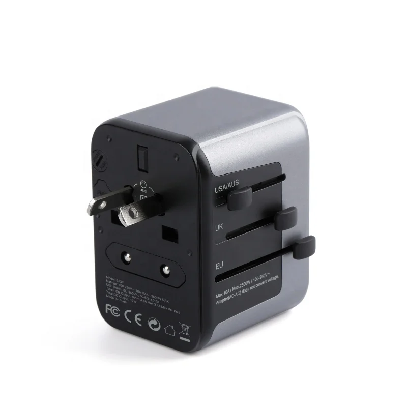 NEW!!! International Travel Adaptor EU AUS UK US Plug Socket Universal Fast Charger Global Travel Adapter With 4 Port USB