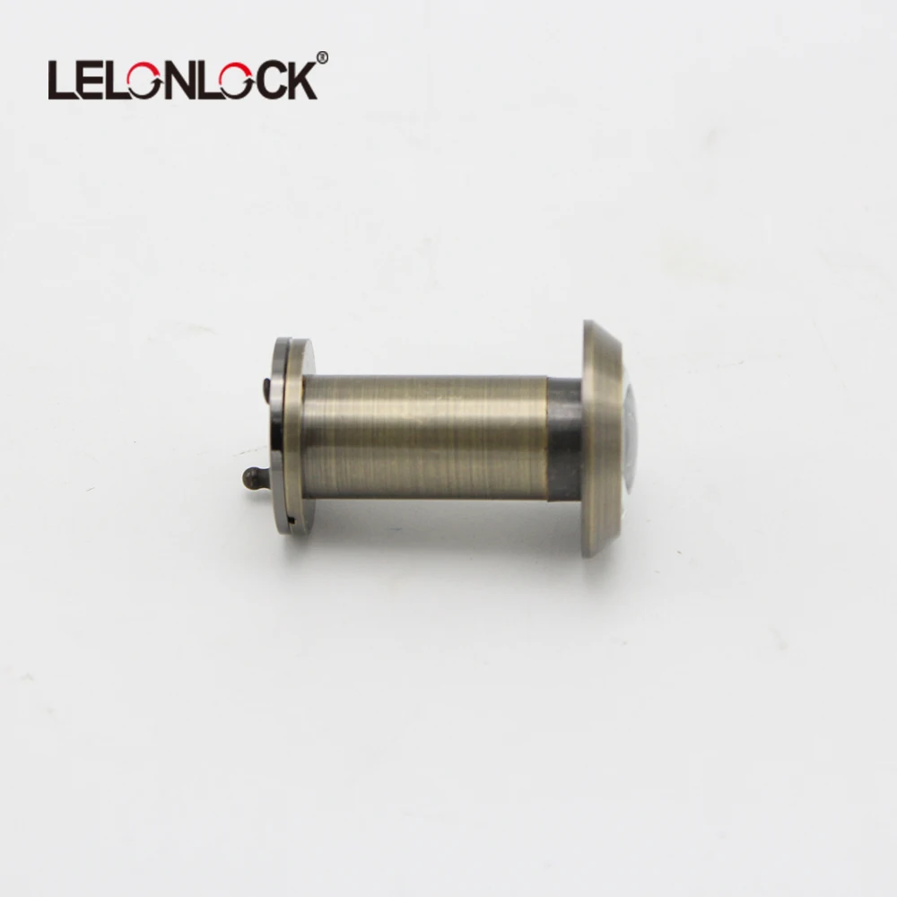 200 degree version antique brass door viewer with cover