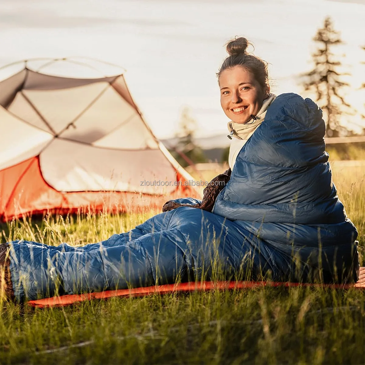 Hot Selling 4 Seasons Portable Nylon Camping Sleeping Bag Waterproof Down-Filled for Indoor Outdoor Cold Weather Adults Children