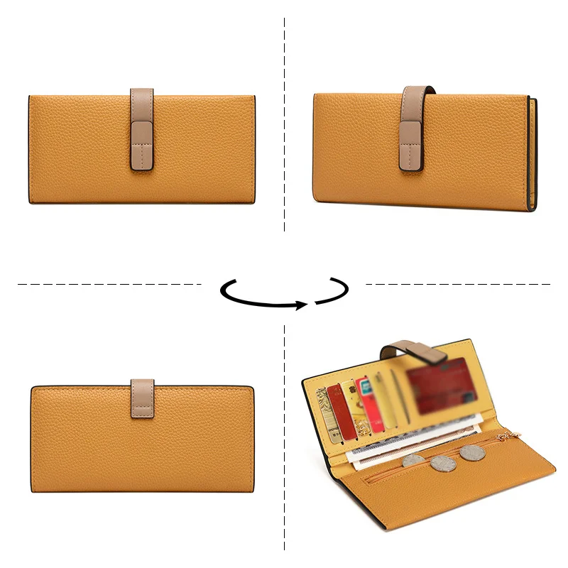 RU Wholesale Factory sale ladies Long fashion Clutch wallet holder pu leather card holder luxury zipper money coin wallet women