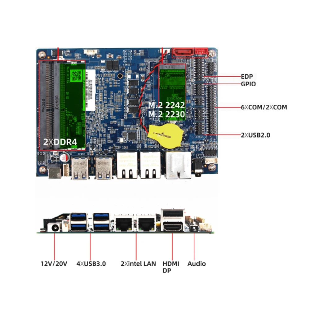 8th Gen core i3-8145U  3.5 inch mainboard with support linux 4K decode for POS machine AIO PC fanless industrial motherboard
