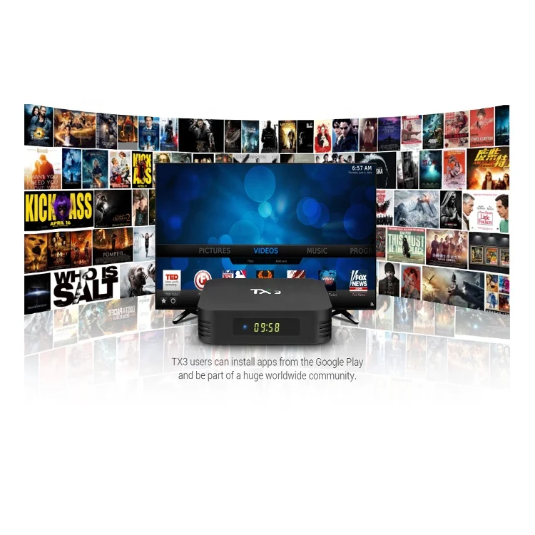 Amlogic S905X3 64-bit quad core CPU USB3.0 Wifi  4G+32G  3D tv box android 4k