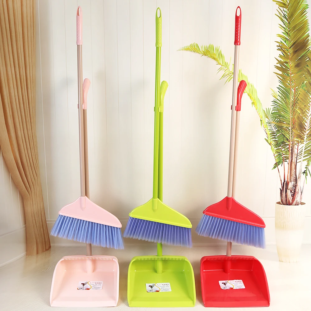 JY1396 Broom Brush and Dustpan Long Handle Broom Sweep Clean Broom Brush Living Room Dust Supplies Long Handle Dustpan