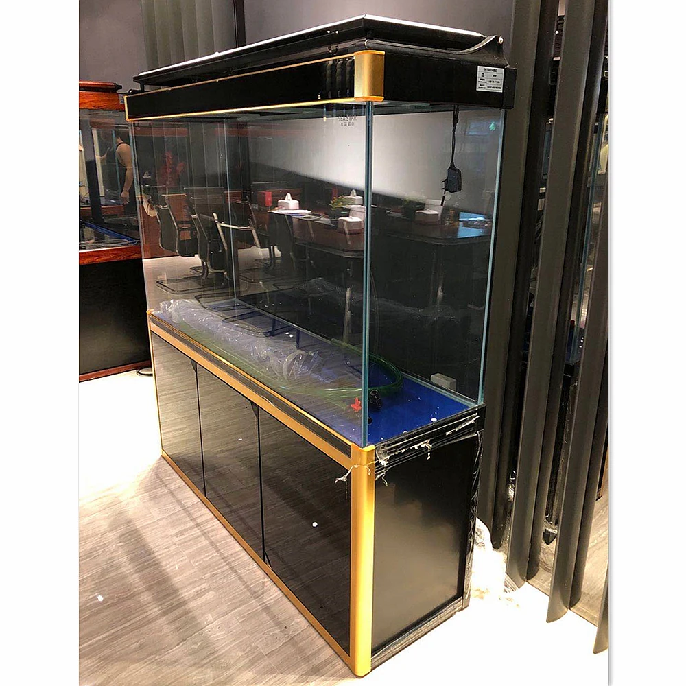 450 mm width ultra clear glass tank with 65 CM fashion black cabinet