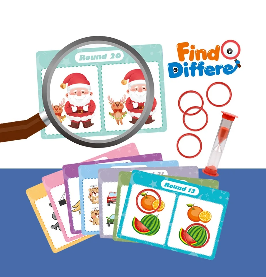 Early Educational Multiplayer Battle Board Game find different training Paper Card Learning Hand-Eye CoordinationToy for Kids