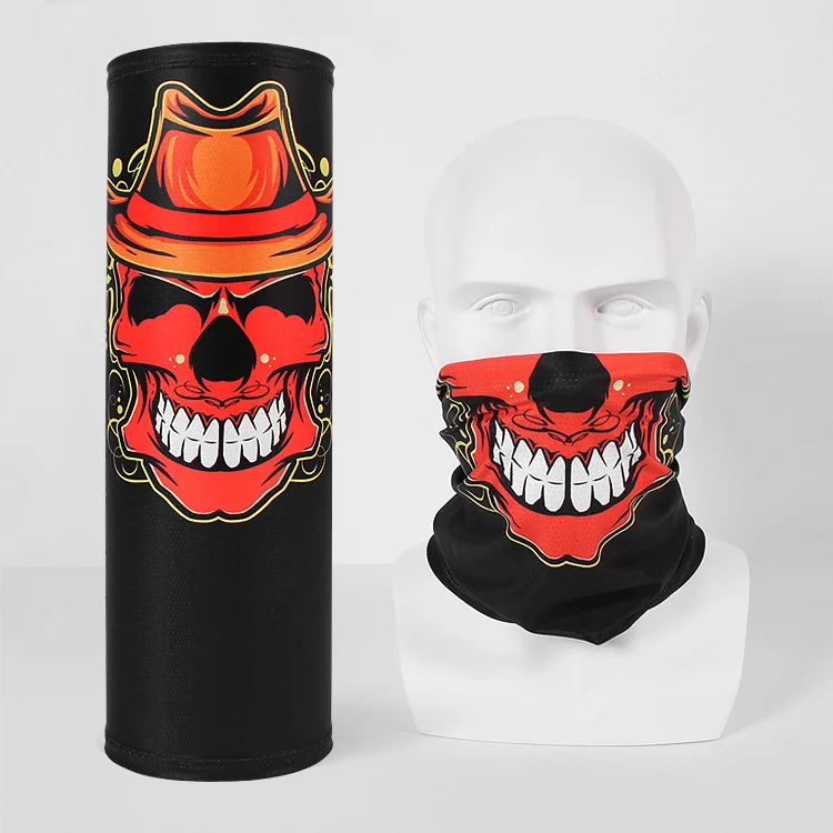 Wholesale Colorful Custom Printed Polyester Skull Men Women Face Cover Neck Tube Elastic Seamless Bandana Shorts Scarf For Sale