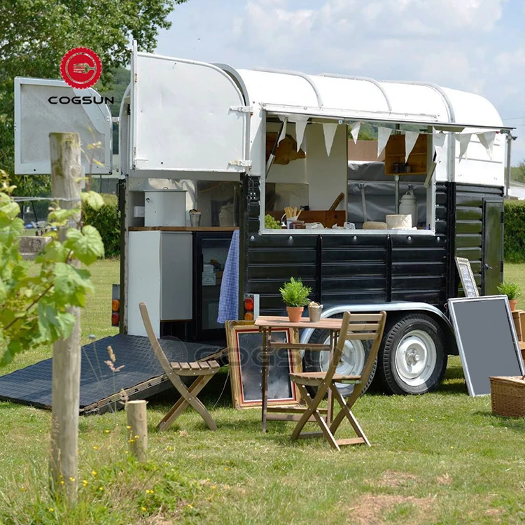 Vintage Food Mobile Horse Trailer Bar Ice Cream Cart Beer Bar Food Truck With Full Kitchen Restaurant Equipment
