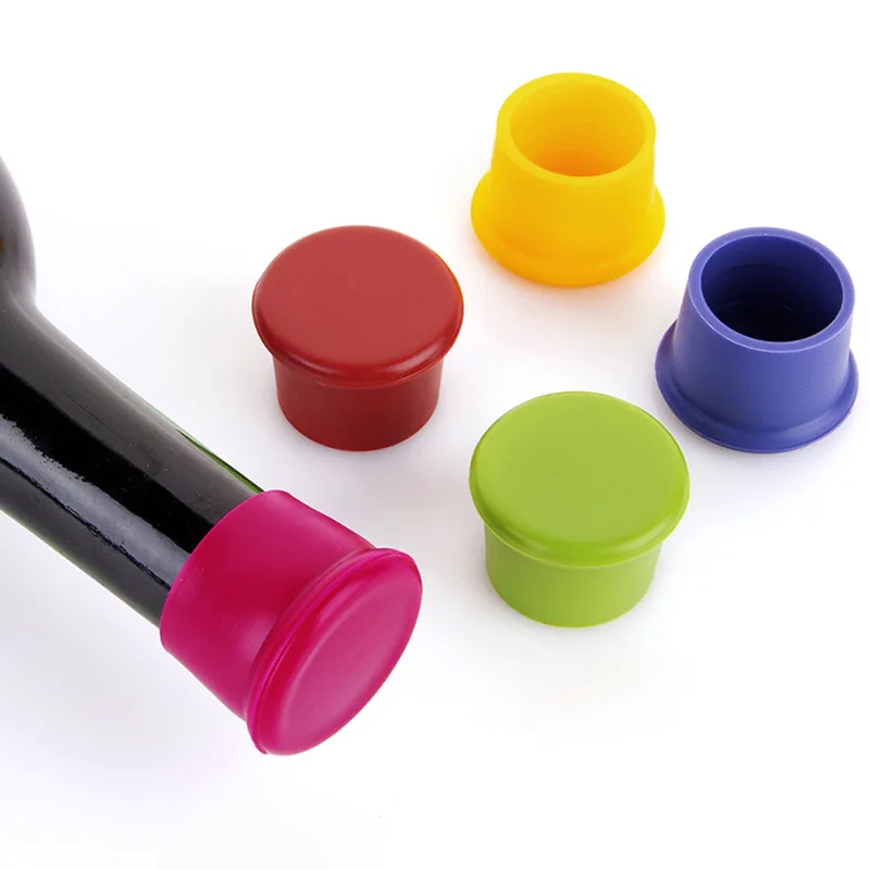 New Silicone Red Wine Stoppers Food Grade Beer Beverage Bottle Leak Free Fresh Keeping Plug For Kitchen Gadg