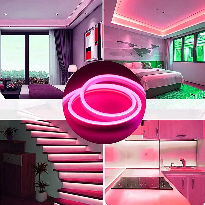 Popular Silicone neon flex Pink LED Neon Flex DC 12V IP65 Waterproof 8x16mm 120 LEDs/M