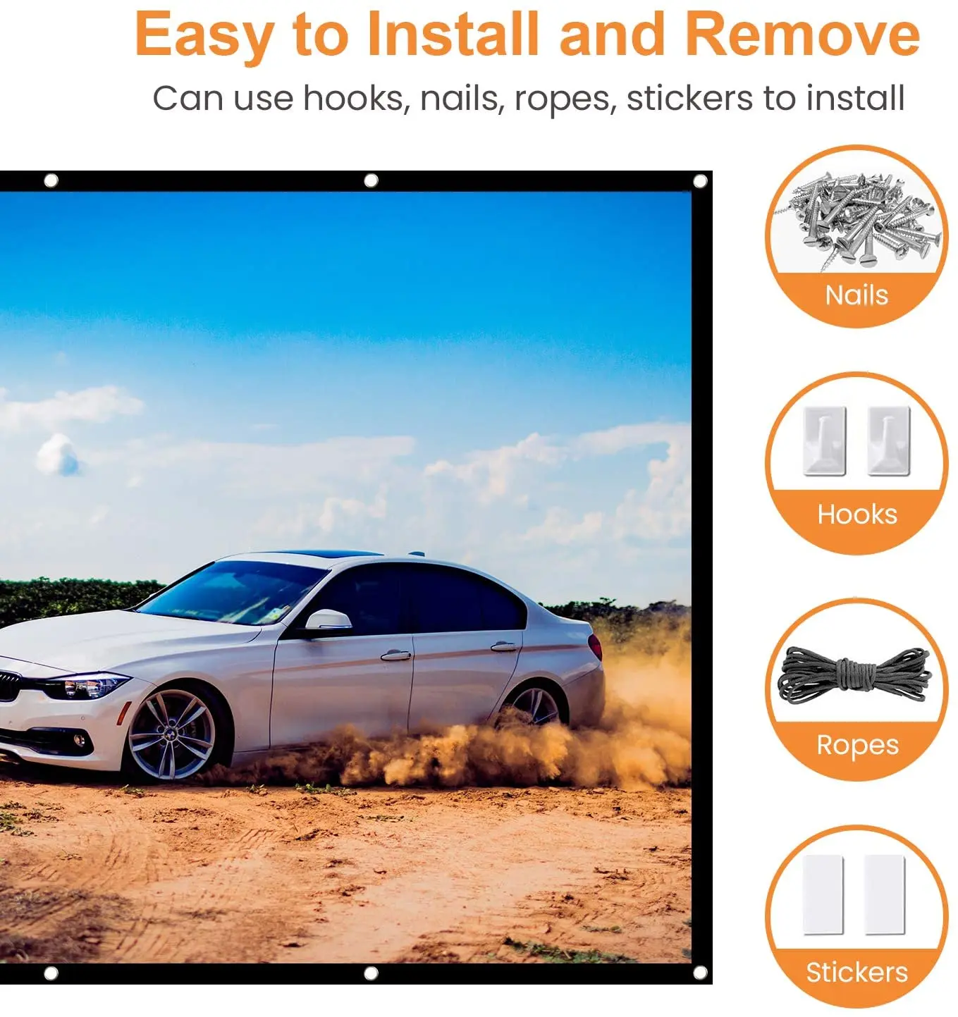 Best Projector Screen Of Various Sizes,Simple Table Screen Indoor and Outdoor Projection Screen for Movie or Office Presentation