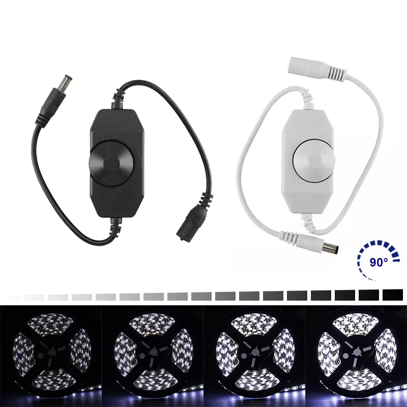 DC 12V 24V Плавная ручка LED диммер контроллер для приглушенного света 3528 5050 одноцветной светодиодной ленты осветительной