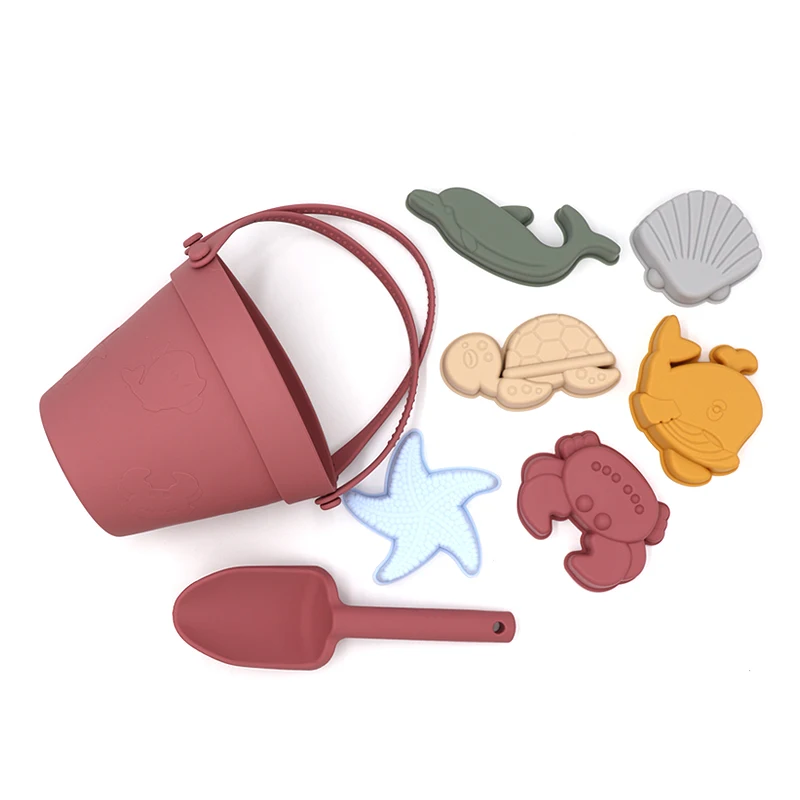 eco friendly soft  Colorful Outdoor Children Toys silicone sand beach toys set for baby kids