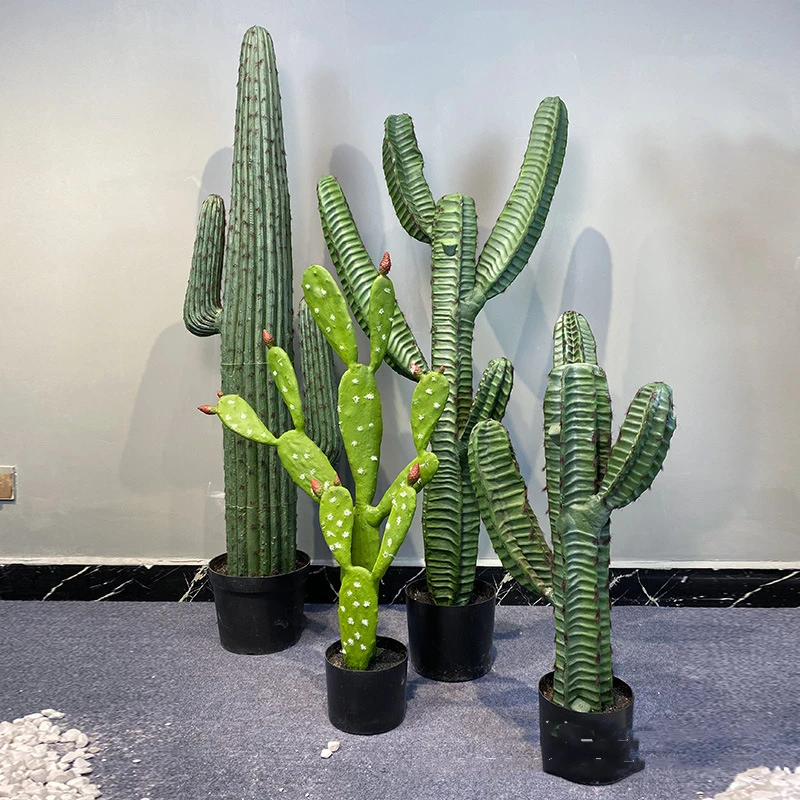 X69 Simulated Cactus Desert Green Plant Set Scene Model Room Shopping Mall Window Soft Decoration Centerpiece Flower