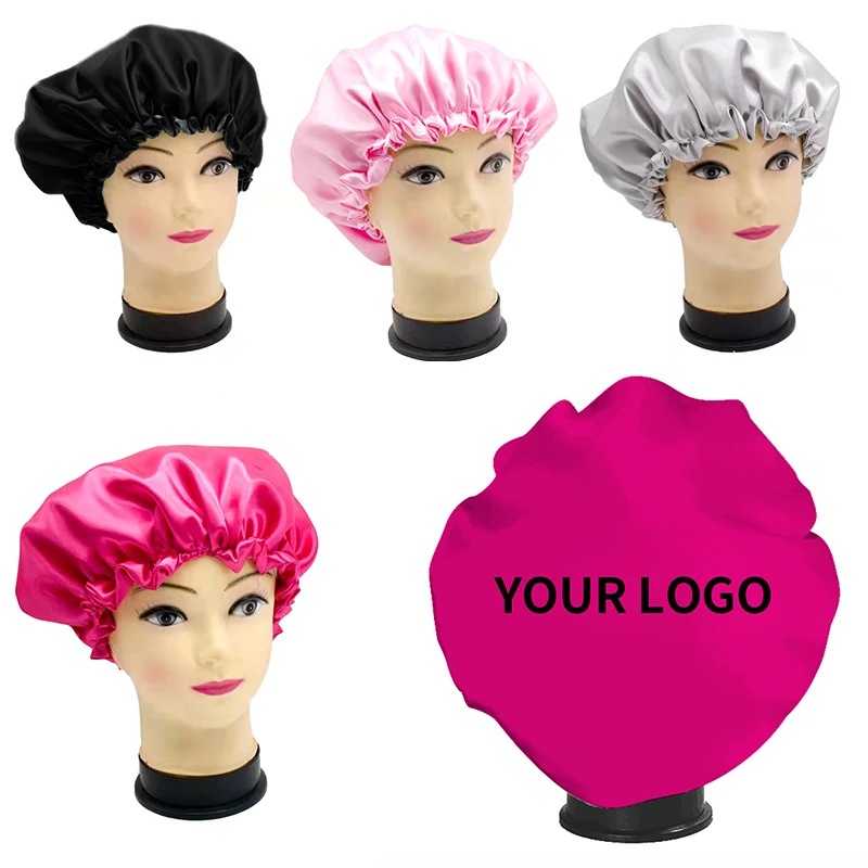 Индивидуальная торговая марка OEM, модная душевая шапочка с принтом, Женская утолщенная водонепроницаемая шапочка для ванны
